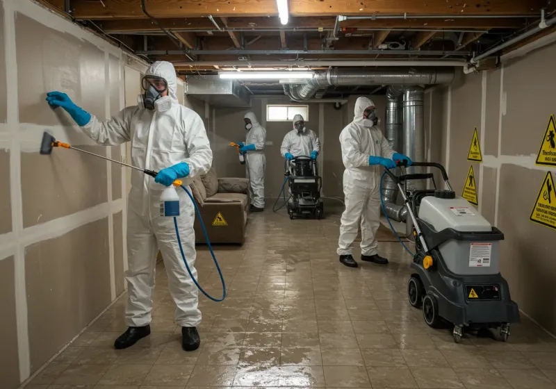 Basement Moisture Removal and Structural Drying process in Broadview Heights, OH